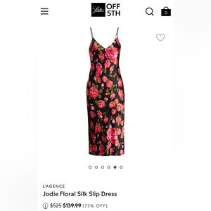 NEW! Never been worn L’Agence Jodie Floral Silk Slip Dress